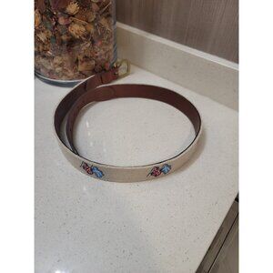 Smathers & Branson Keeneland Men's Flag Needlepoint Size 34 Belt Men’s